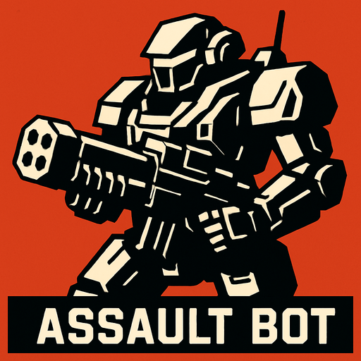 assaultBot.
In-Game asset.  2d.  High contrast.  No shadows