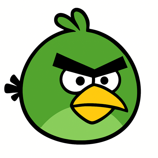 Yeşil angry birds olsun.
In-Game asset.  2d.  High contrast.  No shadows