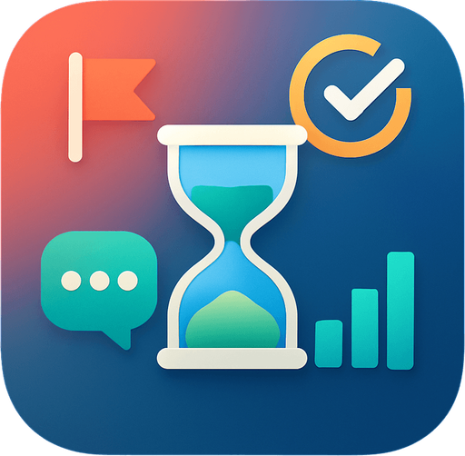 Modern App Store icon, high definition, square with rounded corners, for a game titled "FocusFlow - Study Goals & Progress Tracker" and with the description "A gamified study companion that combines goal-setting, timed focus sessions, motivational messaging, and progress visualization to help students maintain discipline and build consistent learning habits.". No text on icon!