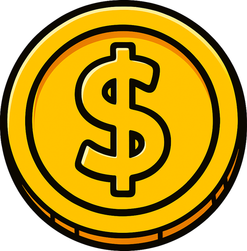 coin.
In-Game asset.  2d.  High contrast.  No shadows