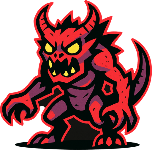 Düşman canavar.
In-Game asset.  2d.  High contrast.  No shadows