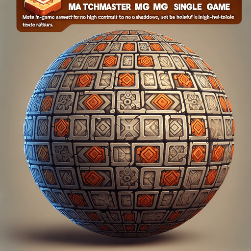 MatchMaster MG.
Single Game Texture.  In-Game asset.  2d.  Blank background.  High contrast.  No shadows