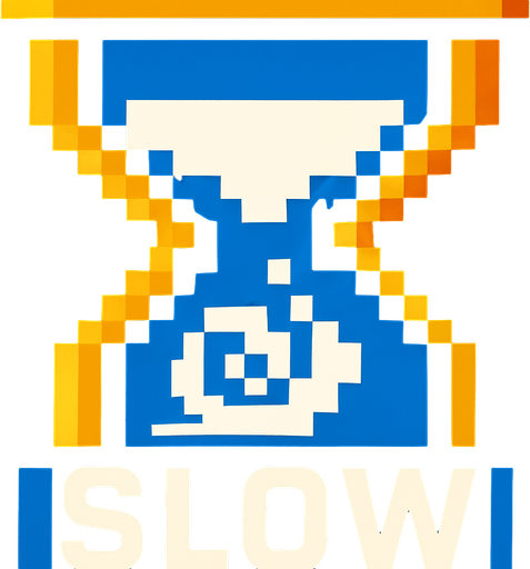 Type SLOW bottom of the amblem