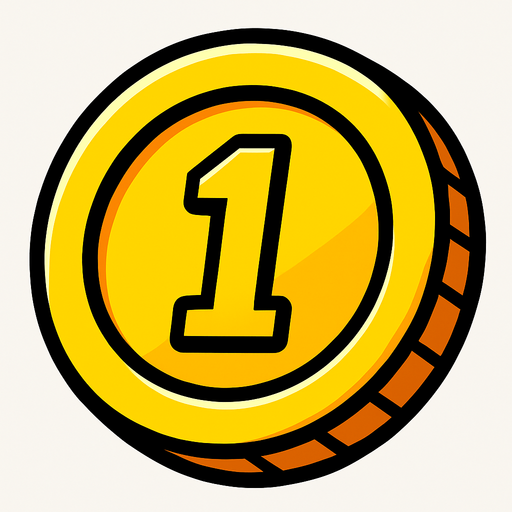 coin.
In-Game asset.  2d.  High contrast.  No shadows. coin
