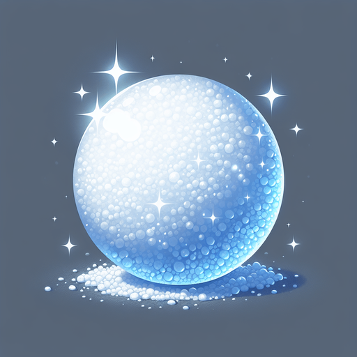 snow ball with shining effects single.
Single Game Texture.  In-Game asset.  2d.  Blank background.  High contrast.  No shadows