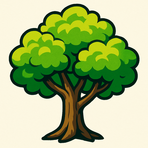 Copa de un arbol animado.
In-Game asset.  2d.  High contrast.  No shadows