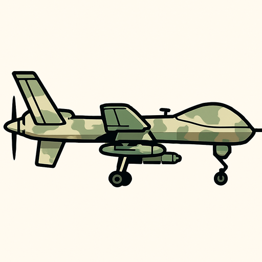 drone side view military drone. light camouflage
In-Game asset.  2d.  High contrast.  No shadows