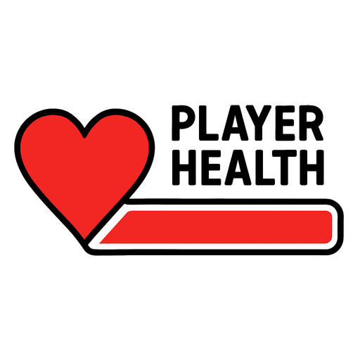 Player Health.
In-Game asset.  2d.  High contrast.  No shadows