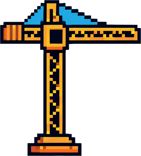 2d pixel crane without hook.
In-Game asset.  2d.  High contrast.  No shadows