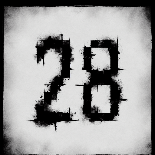 the number 28 written in black, make the numbers eerie.
Single Game Texture. In-Game asset. 2d. Blank background. High contrast. No shadows.