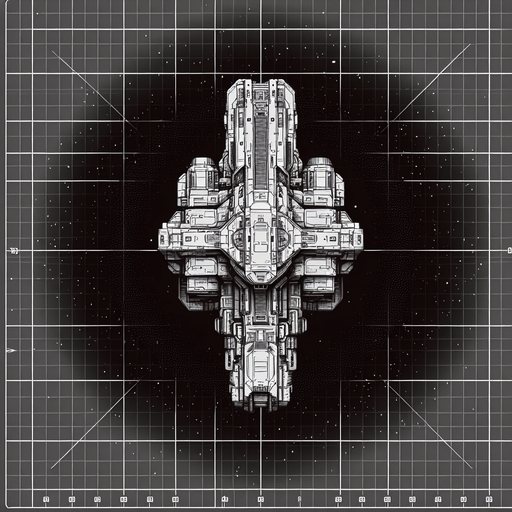 Top view startship.
Single Game Texture. In-Game asset. 2d. Blank background. High contrast. No shadows.