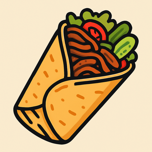 Döner Shavurma.
In-Game asset.  2d.  High contrast.  No shadows