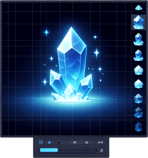blue light crystal.
Single Game Texture.  In-Game asset.  2d.  Blank background.  High contrast.  No shadows