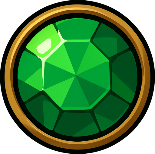 Green gem circle.
In-Game asset.  2d.  High contrast.  No shadows