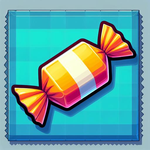 wraped candy classic.
Single Game Texture.  In-Game asset.  2d.  Blank background.  High contrast.  No shadows