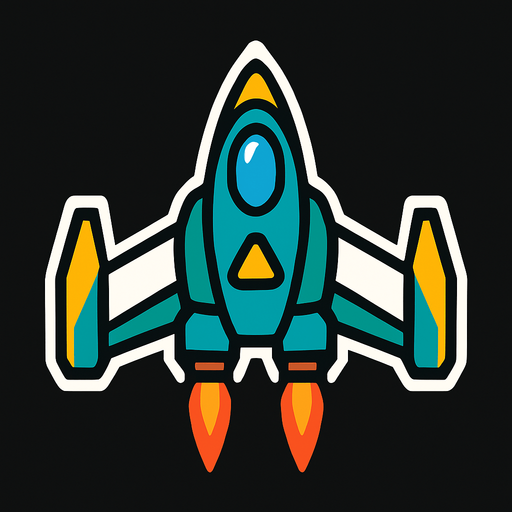 Player space shooter.
In-Game asset.  2d.  High contrast.  No shadows