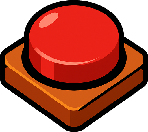 A red button.
In-Game asset.  2d.  High contrast.  No shadows