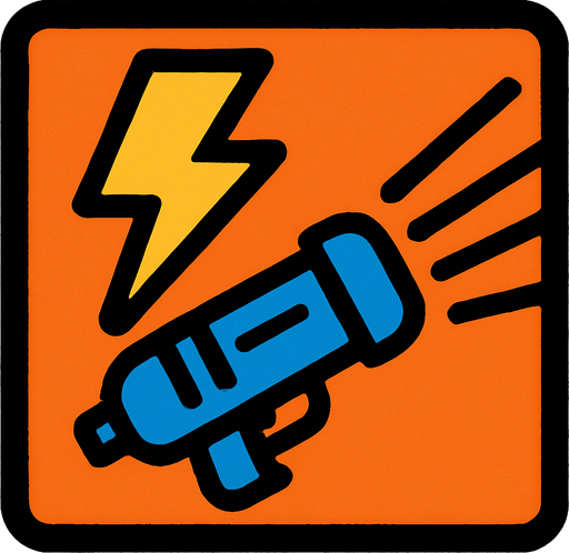 Powerup laser.
In-Game asset.  2d.  High contrast.  No shadows