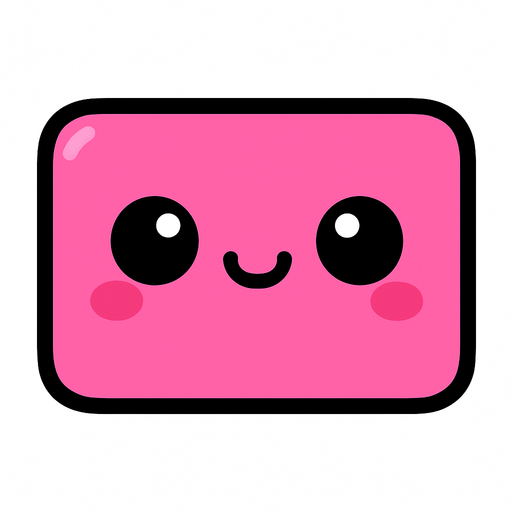 pink cute rec
tangle kawaii.
In-Game asset.  2d.  High contrast.  No shadows
