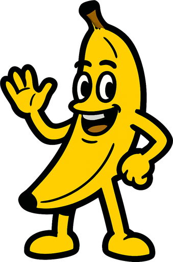banana human.
In-Game asset.  2d.  High contrast.  No shadows