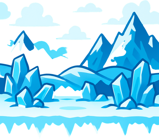 Ice theme background 2d game video.
In-Game asset.  2d.  High contrast.  No shadows