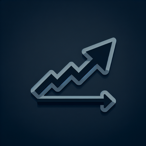 Стрелка графика стемится вверх, черный.
Single Game Texture. In-Game asset. 2d. Blank background. High contrast. No shadows.