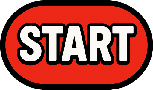 Boton de start.
In-Game asset.  2d.  High contrast.  No shadows
