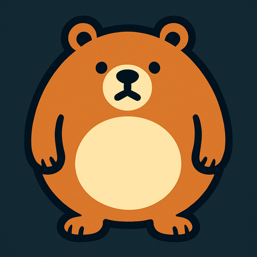 un oso redondo.
In-Game asset.  2d.  High contrast.  No shadows