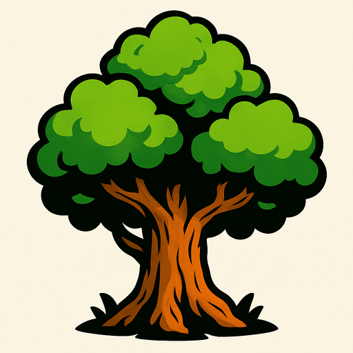 tree.
In-Game asset.  2d.  High contrast.  No shadows
