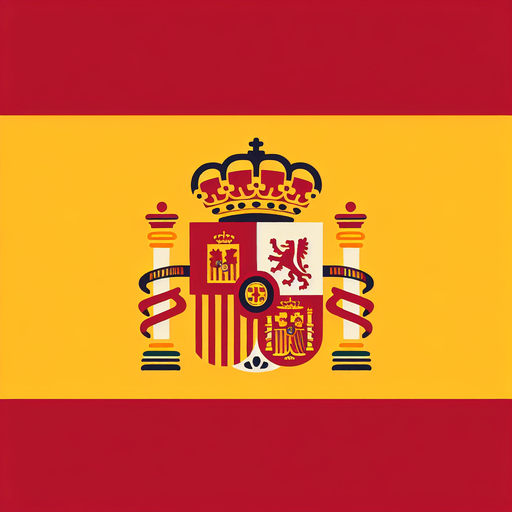 spain flag. simple. flat..
Single Game Texture. In-Game asset. 2d. Blank background. High contrast. No shadows.