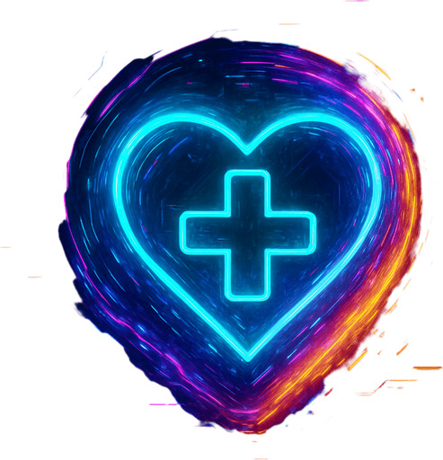 Ability icon 'healing' . cyberpunk. abstract. Futuer. different colors. HD colors