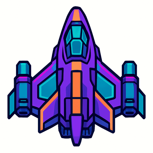 Space ship.
In-Game asset.  2d.  High contrast.  No shadows