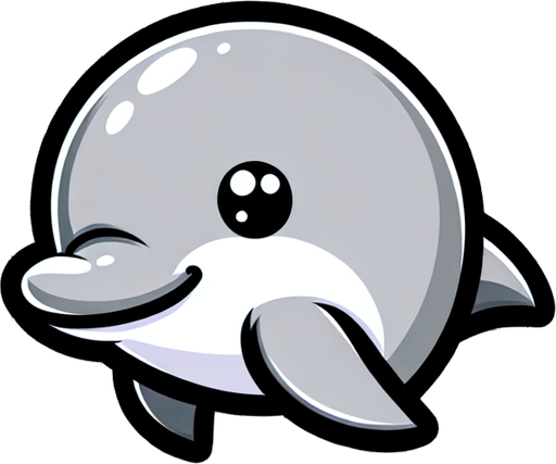 Tender dolphin.
Single Game Texture.  In-Game asset.  2d.  Blank background.  High contrast.  No shadows