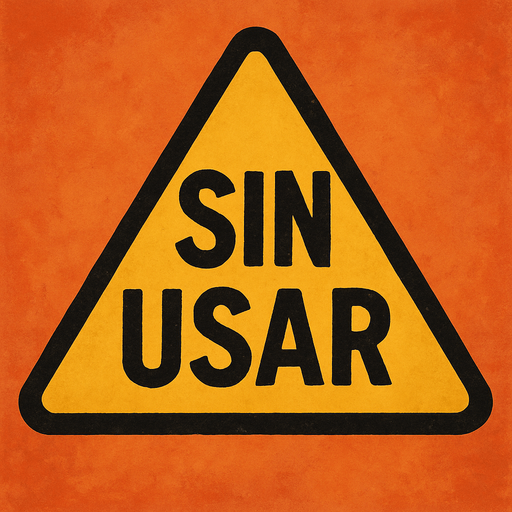Advertencia que dice: "Sin usar"