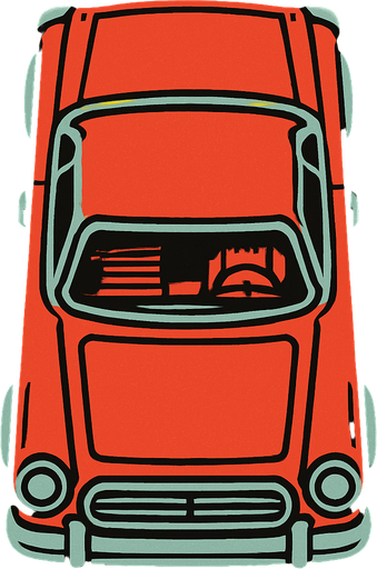 Tavandan araba bakışı.
In-Game asset.  2d.  High contrast.  No shadows