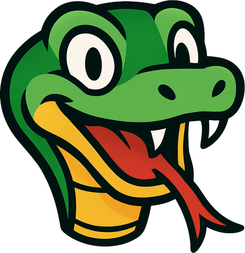 cartoon snake head.
In-Game asset.  2d.  High contrast.  No shadows