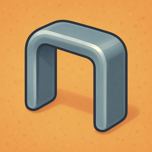 A staple projectile from a staple gun. Cute soft graphics. soft ambient light. semi-matte to satin surfaces. naturalistic with slight saturation boost colors. 
In-Game asset.  2d.  High contrast.  No shadows