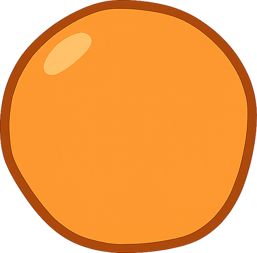 es una bolita de color naranja 
. No background. Transparent background. Blank background. No shadows. 2d. In-Game asset. flat