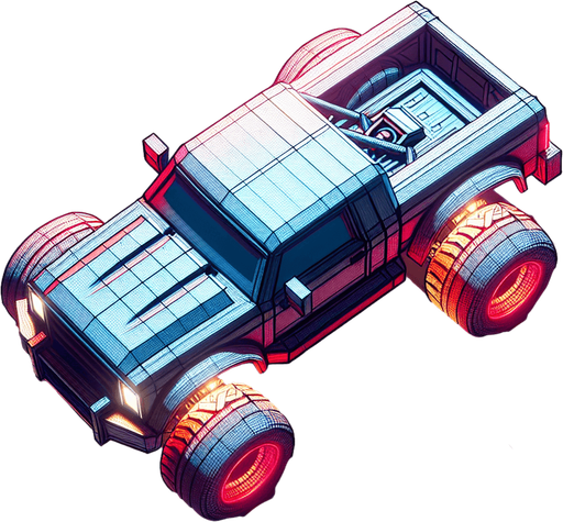 A  single car  looking upwards..
Single Game Texture. In-Game asset. 2d. Blank background. High contrast. No shadows.