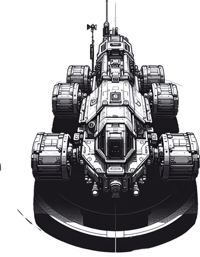 vertical gray top down image mars scifi rover.
Single Game Texture.  In-Game asset.  2d.  Blank background.  High contrast.  No shadows