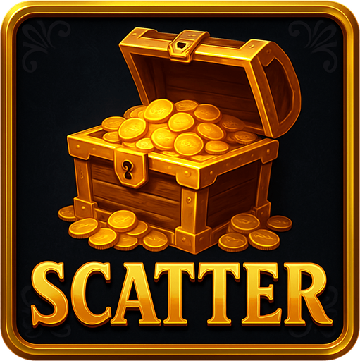 Crea un asset visual completo para el símbolo 'S' (Scatter) de Megaways: un Cofre del Tesoro o Bolsa de Dinero, directamente sobre su panel de fondo.

Diseño General:

Forma: Un panel cuadrado o ligeramente redondeado.

Fondo del Panel: Terciopelo oscuro (negro o azul noche) o un metal pulido muy oscuro.

Borde: Un borde elegante dorado o plateado alrededor del panel.

Detalles del Fondo: Puede tener un patrón sutil de filigrana de casino en las esquinas del panel.

Símbolo Central (Cofre/Bolsa):

Un cofre del tesoro abierto desbordando monedas de oro y joyas, o una bolsa de dinero con el signo '$', posicionada centralmente.

Colores: Dorados, marrones y brillantes..
In-Game asset.  2d.  High contrast.  No shadows