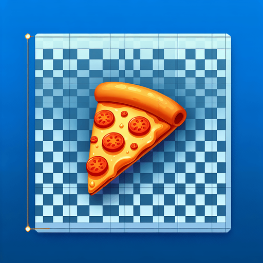 a slice of pizza on a transparent background, predominantly blue. Slice of pizza.
Single Game Texture. In-Game asset. 2d. Blank background. High contrast. No shadows.