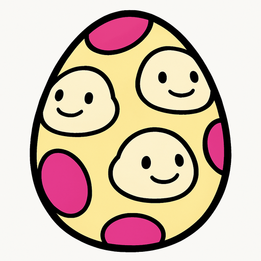 Digi huevo con el patron clasico de Puyomon.
In-Game asset.  2d.  High contrast.  No shadows