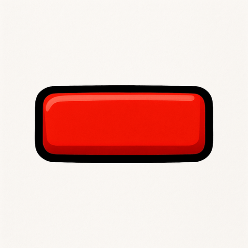 Simbolo de menos de color rojo.
In-Game asset.  2d.  High contrast.  No shadows