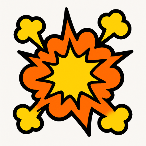 Explosion.
In-Game asset.  2d.  High contrast.  No shadows