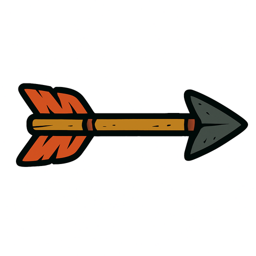 Una flecha de arco.
In-Game asset.  2d.  High contrast.  No shadows