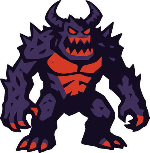 Big monster.
In-Game asset.  2d.  High contrast.  No shadows