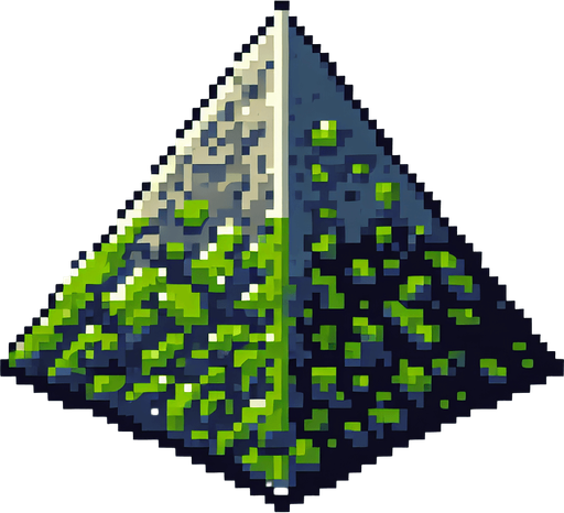 A pixel art triangle obstacle, colored green, with a textured surface and cracks indicating wear and tear..
Single Game Texture. In-Game asset. 2d. Blank background. High contrast. No shadows.