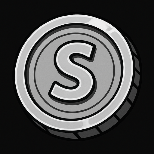 Silver coin.
In-Game asset.  2d.  High contrast.  No shadows