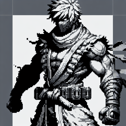 fighter.
Single Game Texture. In-Game asset. 2d. Blank background. High contrast. No shadows.